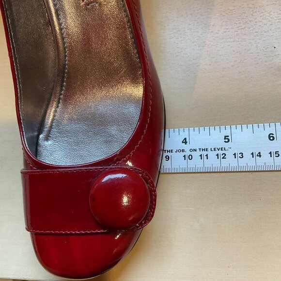 Ecco Red Patent Leather Womens Heels Size 37 office career woman feminine - Picture 13 of 15